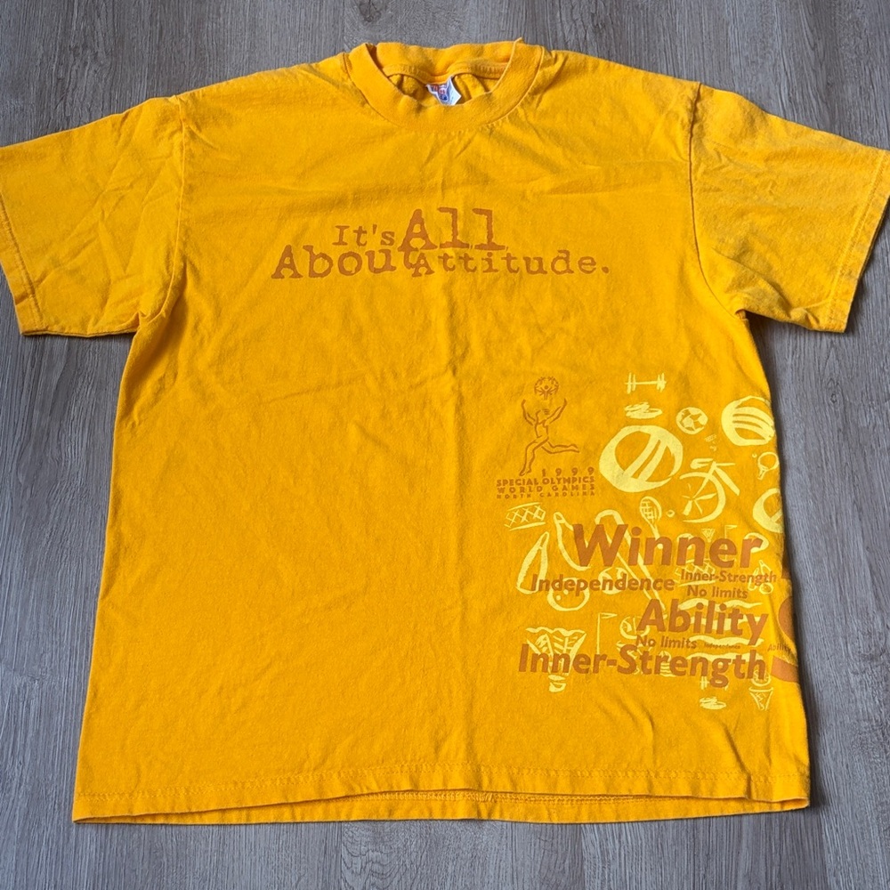 Vintage Late 90s Motivational Positivity Attitude T-Shirt Size Large